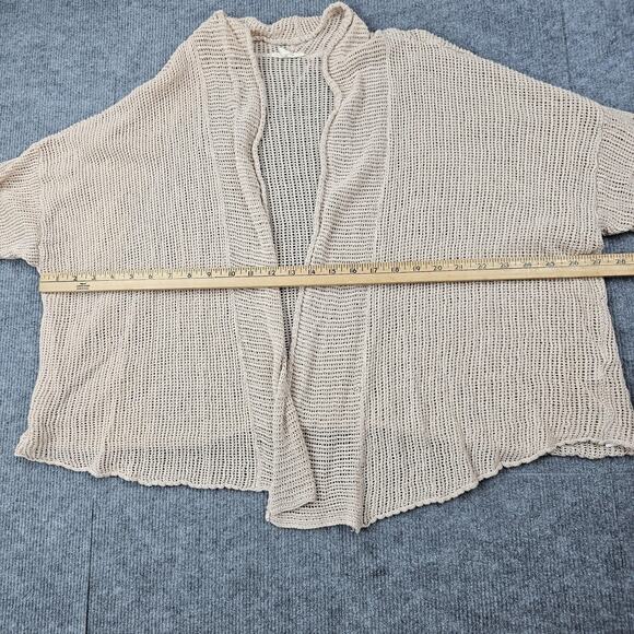 Eileen Fisher Cardigan Womens 3X Beige Organic Linen Open Front Knit Lightweight - Picture 4 of 7